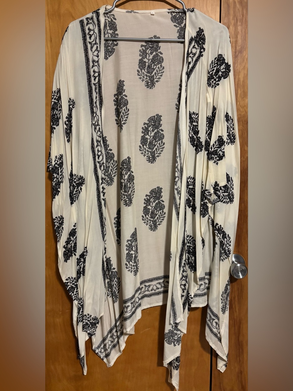Women’s Floral & Paisley 3 Piece Kimono and Wrap Set- Navy, Cream, Black - OS